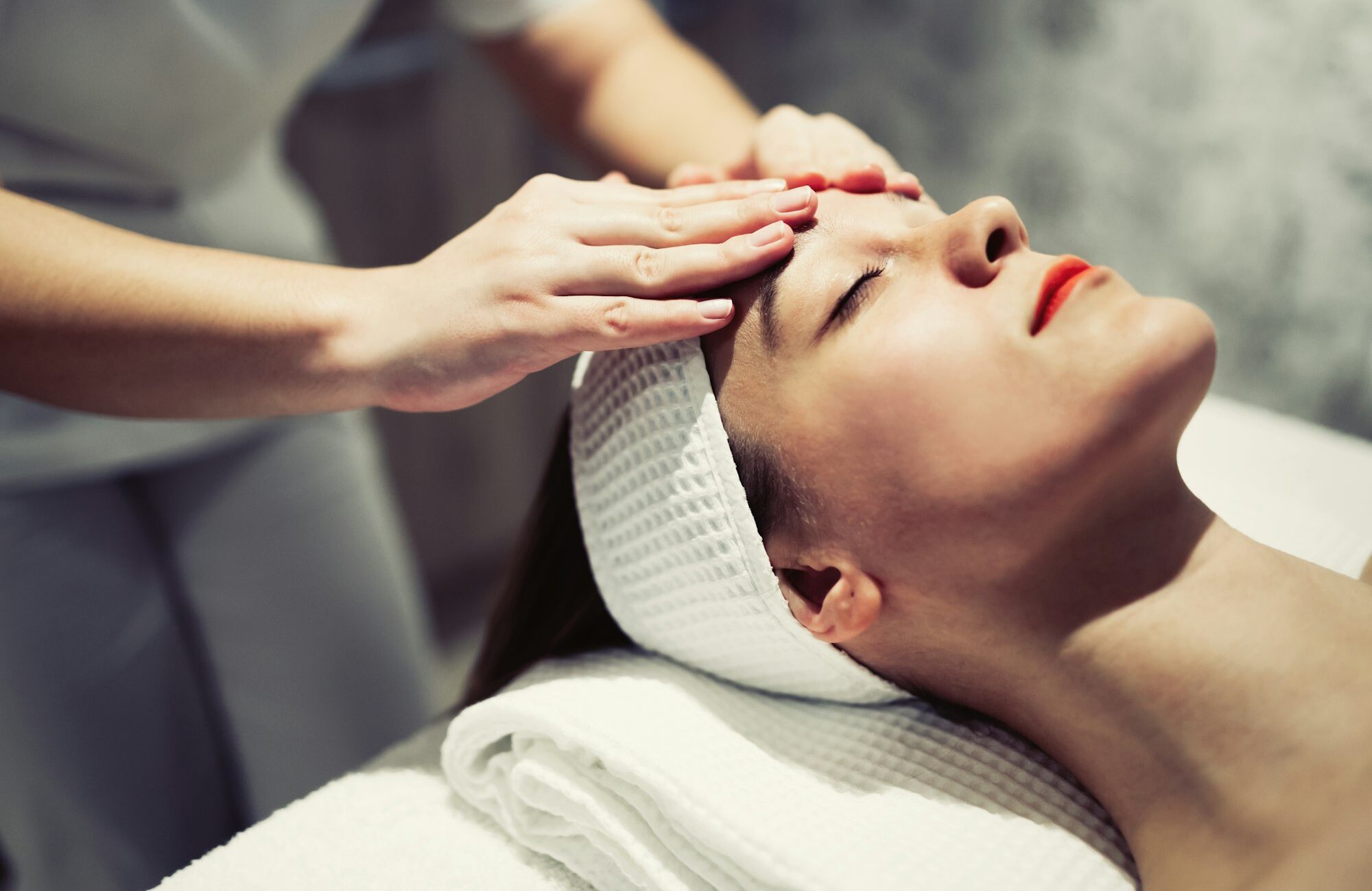 Skin and face treatment at massage spa resort